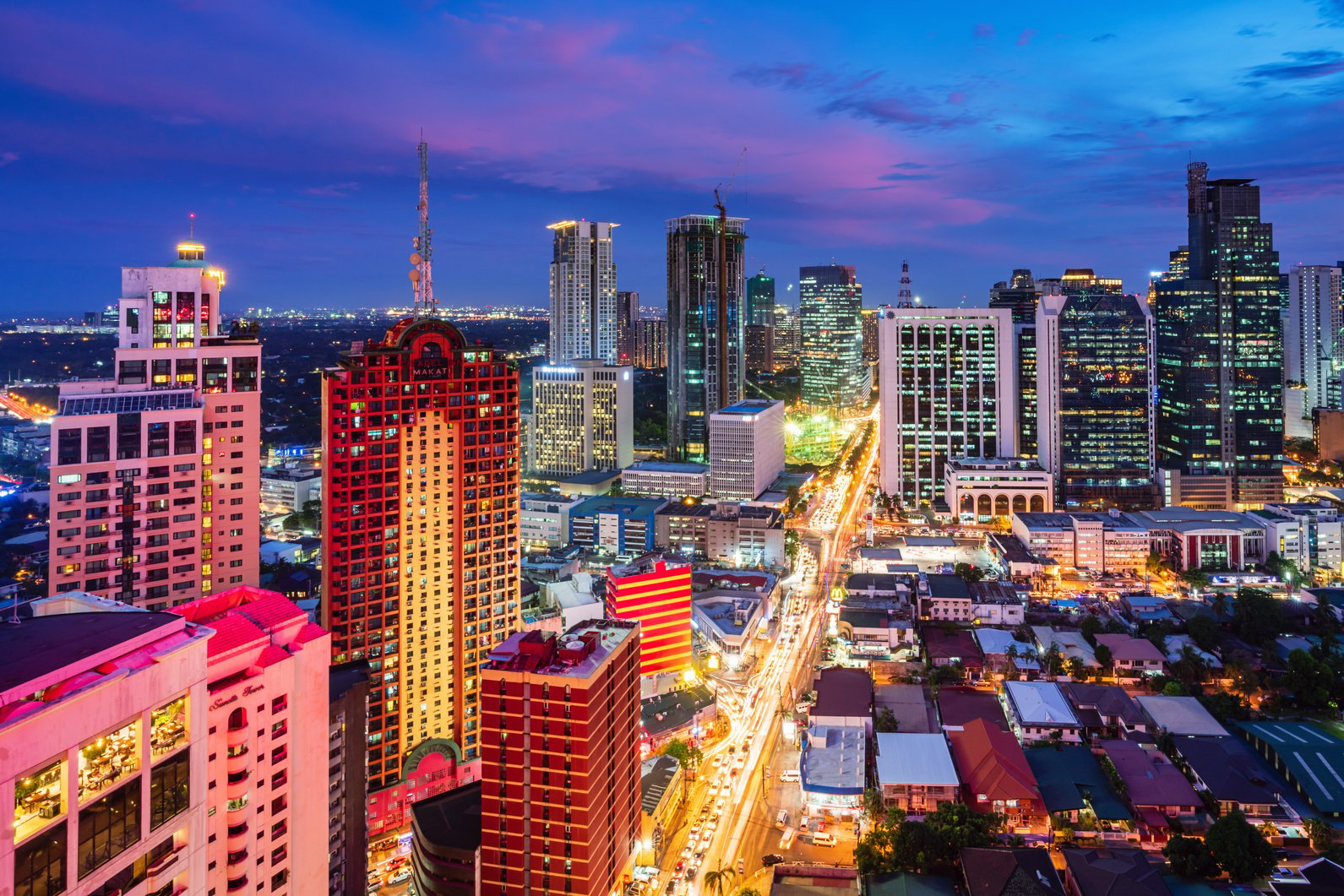 Manila Makati Cityscape at Night Metro Manila Philippines